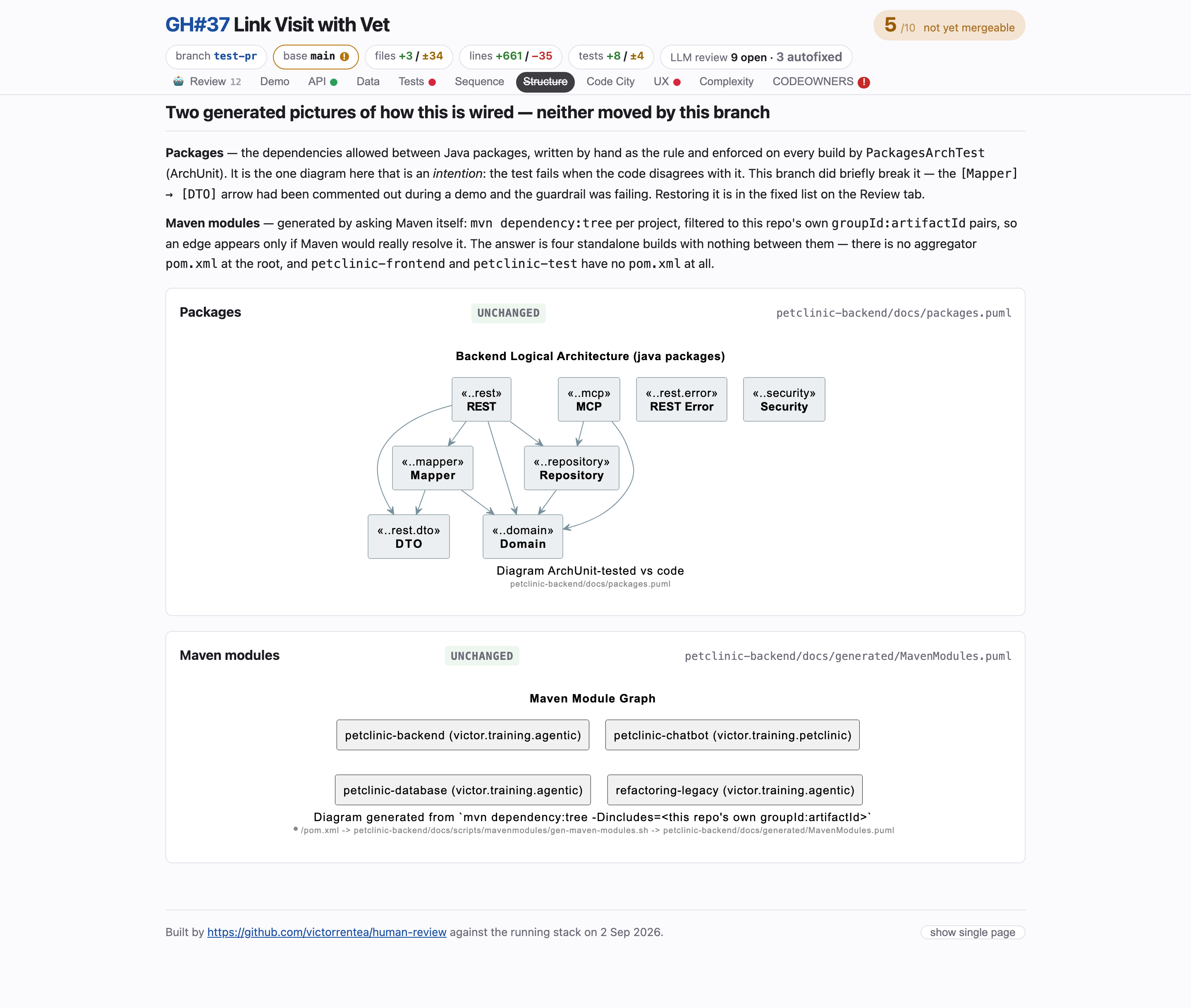 Structure tab, light theme